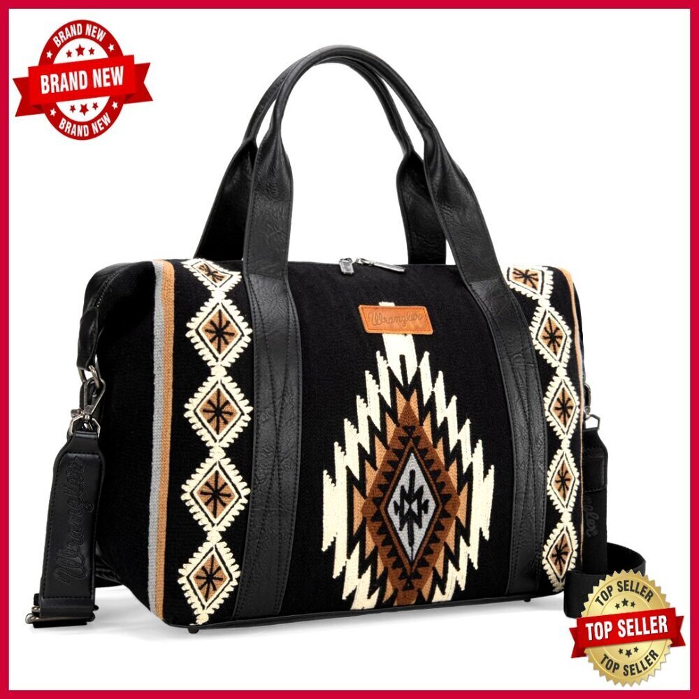 Large Travel Weekender Duffel Bag with Removable Strap and Tapestry Design